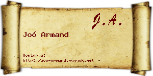 Joó Armand névjegykártya